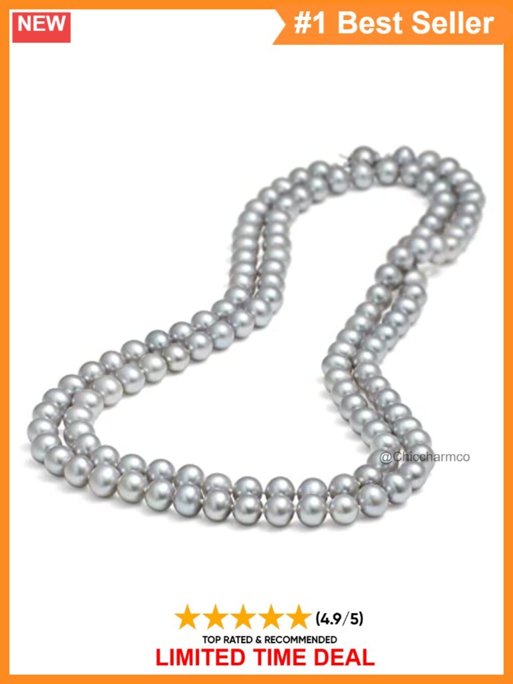 Long Beaded Pearl Necklace 8-9mm Freshwater Baroque 64 Inches